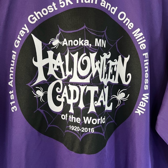Halloween Capital of the World 
Anoka Gray Ghost Long Sleeve Purple Shirt - Picture 3 of 4